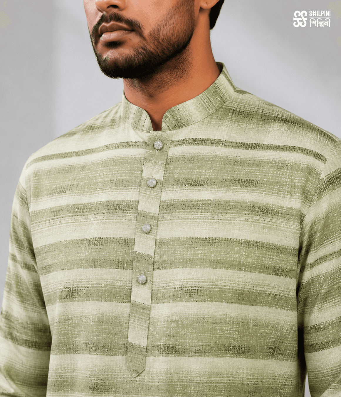 Shilpini Heritage Stripe Panjabi thumbnail 6