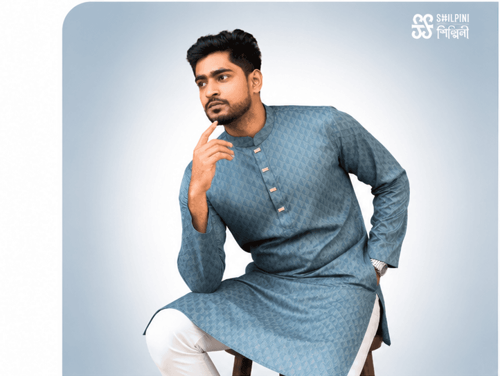 Shilpini Stripe Panjabi thumbnail 3